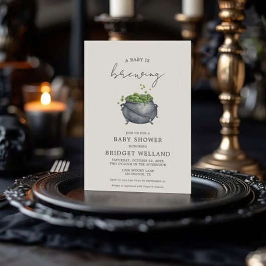 Ein Baby braut Halloween | Einladung