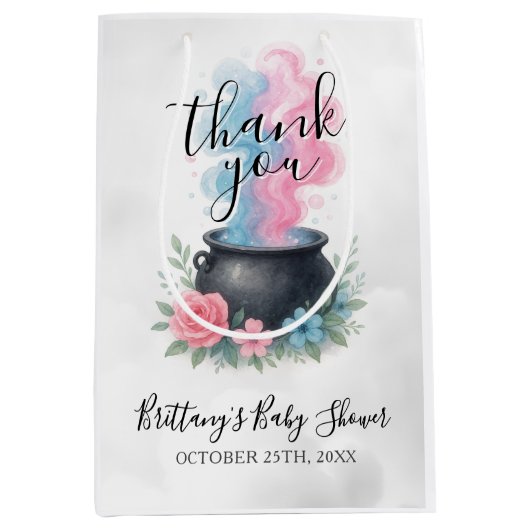 Ein Baby braut Halloween, er oder sie Cauldron Mittlere Geschenktüte (Vorderseite)