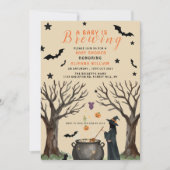 Ein Baby braut Halloween-Hexendusche Einladung (Vorderseite)