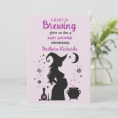 Ein Baby braut Halloween-Hexendusche Einladung (Stehend Vorderseite)