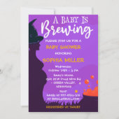 Ein Baby braut Halloween-Hexendusche Einladung (Vorderseite)