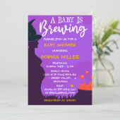 Ein Baby braut Halloween-Hexendusche Einladung (Stehend Vorderseite)