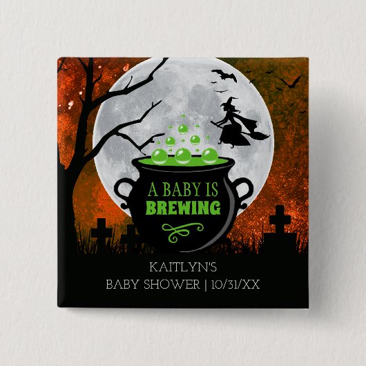 Ein Baby braut Halloween-Kinderdusche Button (Vorderseite)