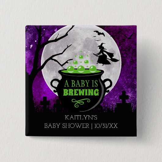 Ein Baby braut Halloween-Kinderdusche Button (Vorderseite)