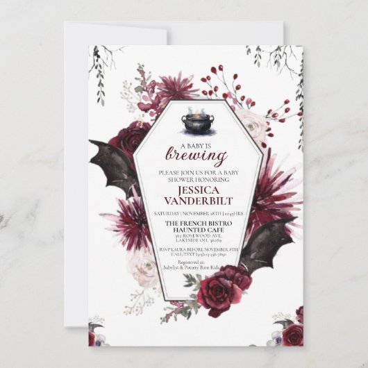 Ein Baby braut Halloween-Kinderdusche Einladung (Vorderseite)