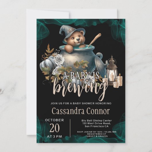 Ein Baby braut Halloween-Kinderdusche Einladung (Vorderseite)