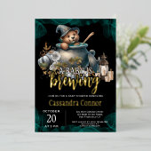 Ein Baby braut Halloween-Kinderdusche Folieneinladung (Stehend vorne)