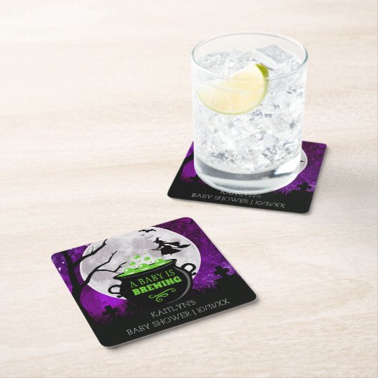 Ein Baby braut Halloween-Kinderdusche Rechteckiger Pappuntersetzer (Vor Ort)