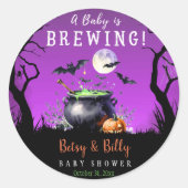 Ein Baby braut Halloween-Kinderdusche Runder Aufkleber (Vorderseite)