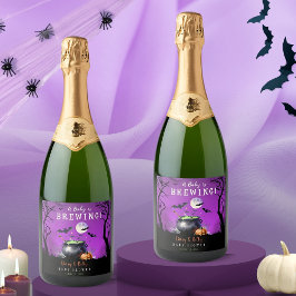 Ein Baby braut Halloween-Kinderdusche Schaumweinetikett