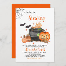 Ein Baby braut Halloween-Kinderdusche und lädt daz