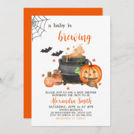Ein Baby braut Halloween-Kinderdusche und lädt daz Einladung