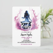 Ein Baby braut Hexe Cauldron Pink Baby Dusche Einladung (Stehend Vorderseite)