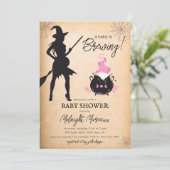 Ein Baby braut Hexendusche Einladung (Stehend Vorderseite)