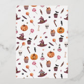 Ein Baby braut Jack-O-Lantern Halloween-Dusche Folieneinladung (Rückseite)