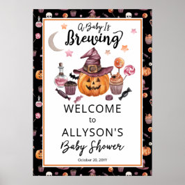 Ein Baby braut Jack-O-Lantern Halloween-Dusche Poster