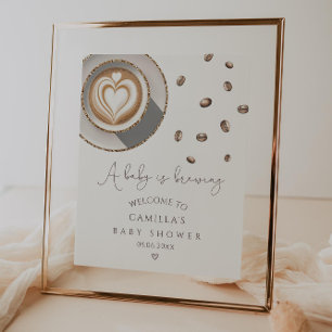 Ein Baby braut Kaffee Baby Dusche Empfang Poster
