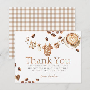 Ein Baby braut Kaffee - Baby Shower Dankeskarte