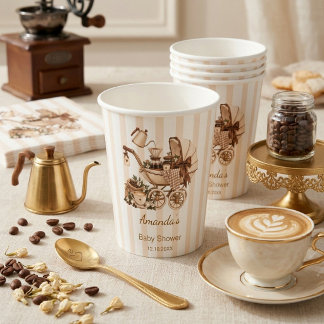 Ein Baby braut Kaffee - Baby Shower Party Pappbecher