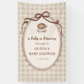 Ein Baby braut Kaffee Baby Shower Willkommen Banner (Vertikal)