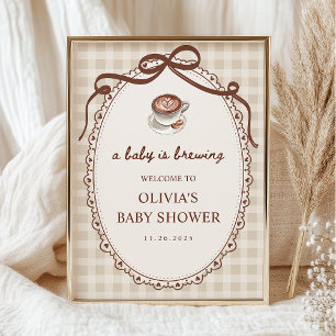 Ein Baby braut Kaffee Baby Shower Willkommen Poster
