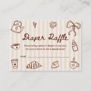 Ein Baby braut Kaffee Baby Shower Windel-Raffle Begleitkarte
