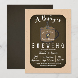 Ein Baby braut Kaffee Café Jungen Mädchen Dusche Einladung