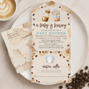 Ein Baby braut Kaffee Junge Baby Shower All In One Einladung