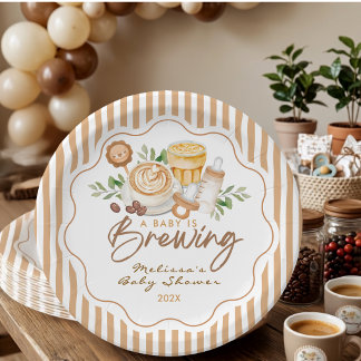 Ein Baby Braut Kaffee Latte Baby Shower Pappteller
