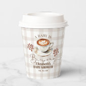Ein Baby braut Kaffee Motto Baby Shower Pappbecher (Rückseite)