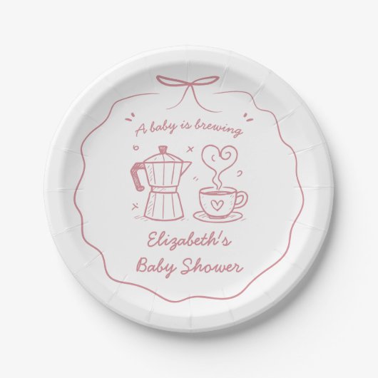 Ein Baby Braut Kaffee Pappteller (Vorderseite)