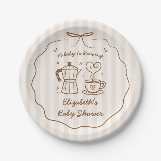 Ein Baby braut Kaffee Pappteller (Vorderseite)