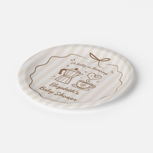 Ein Baby braut Kaffee Pappteller (Schrägansicht)