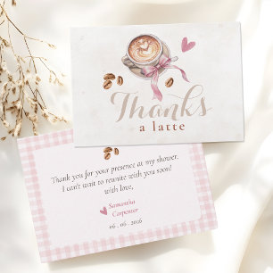 Ein Baby braut Kaffee rosa Schleife Babyparty Dankeskarte