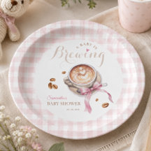 Ein Baby braut Kaffee rosa Schleife Babyparty