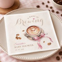 Ein Baby braut Kaffee rosa Schleife Babyparty
