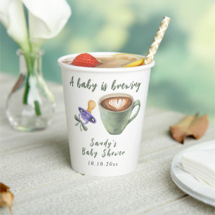 Ein Baby braut Kaffee Schnuller Bogen Baby-Party Pappbecher