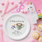 Ein Baby braut Kaffee Schnuller Bogen Baby-Party Pappteller (Party)