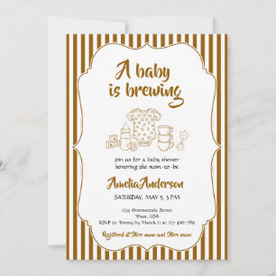 Ein Baby braut Kaffee Streifen Baby Shower Einladung