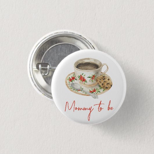 Ein Baby braut Kaffee-Tasse - werdende Mutti Button (Vorne & Hinten)