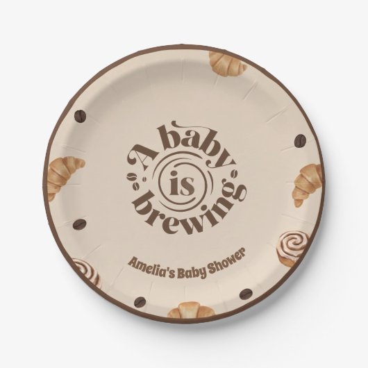 Ein Baby braut Kaffee Thema Papier Teller (Vorderseite)