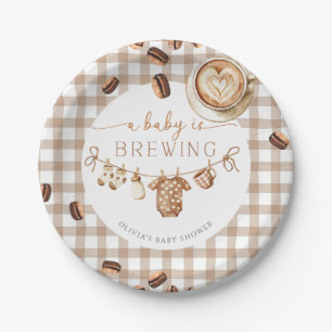 Ein Baby braut Kaffeebohnen-Baby-Party Pappteller