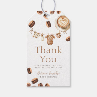 Ein Baby braut Kaffeebohnen Danke Babyparty Geschenkanhänger