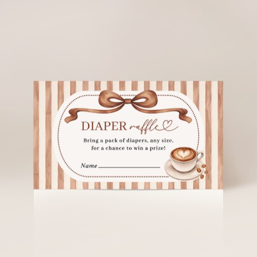 Ein Baby braut Kaffeewindel-Raffle Begleitkarte