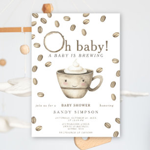 Ein Baby braut Kawaii-Kaffee-Baby-Party Einladung