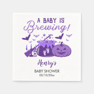Ein Baby braut Lila Halloween-Kinderdusche Serviette
