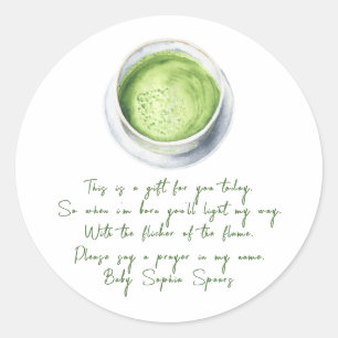 Ein Baby braut Matcha - Gebetskandaletikett Runder Aufkleber