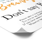 Ein Baby braut Milch Sag nicht, Baby Poster (Ecke)