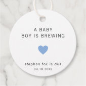 Ein Baby braut Niedliche Blue Heart Boy Baby Dusch Geschenkanhänger (Vorderseite)