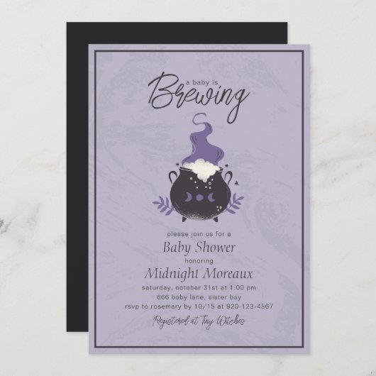 Ein Baby braut Niedliche Halloween-Kinderdusche Einladung (Vorne/Hinten)